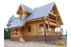 Проект деревянного дома из бревна с гаражом под ключ «Слобода»